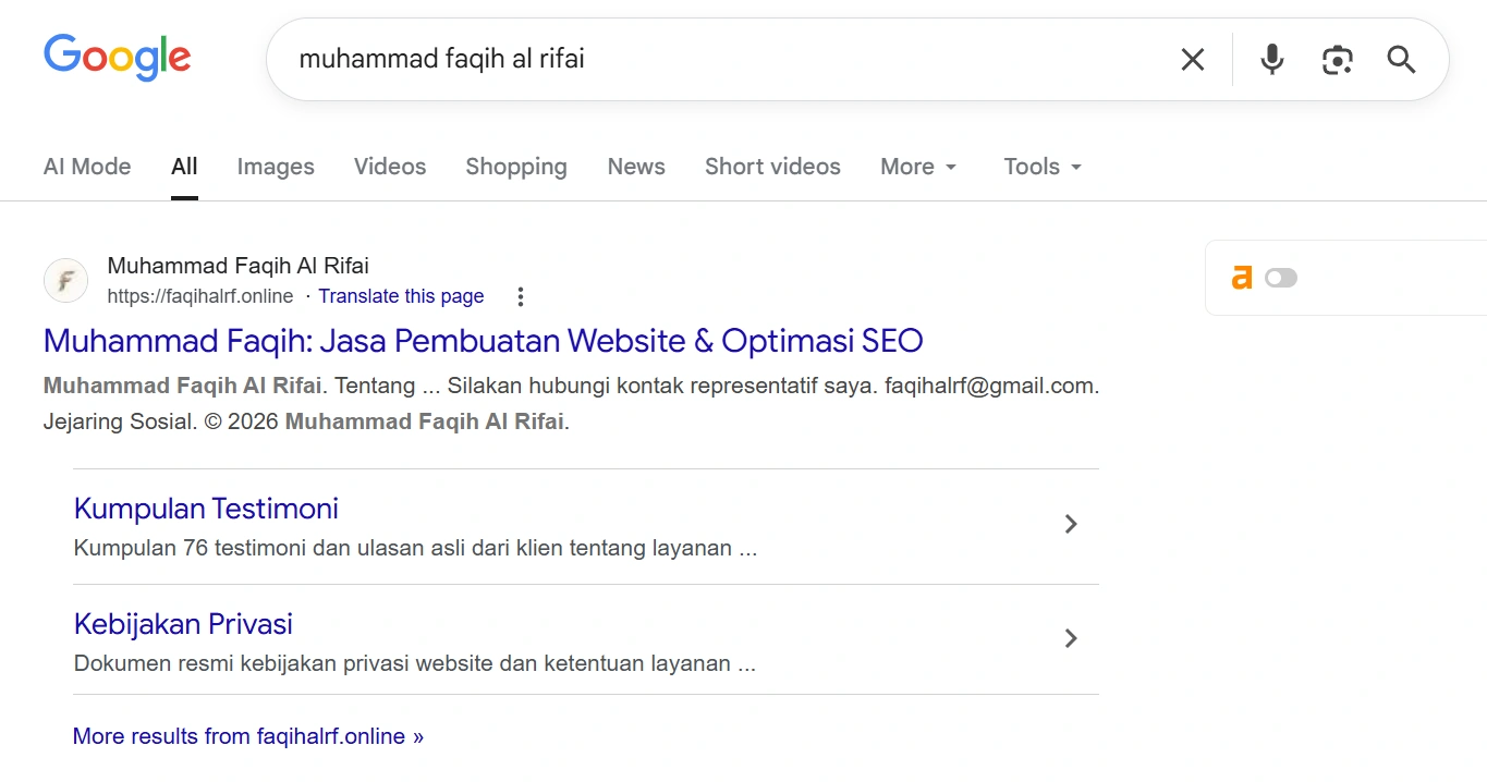 Peringkat Pencarian Google